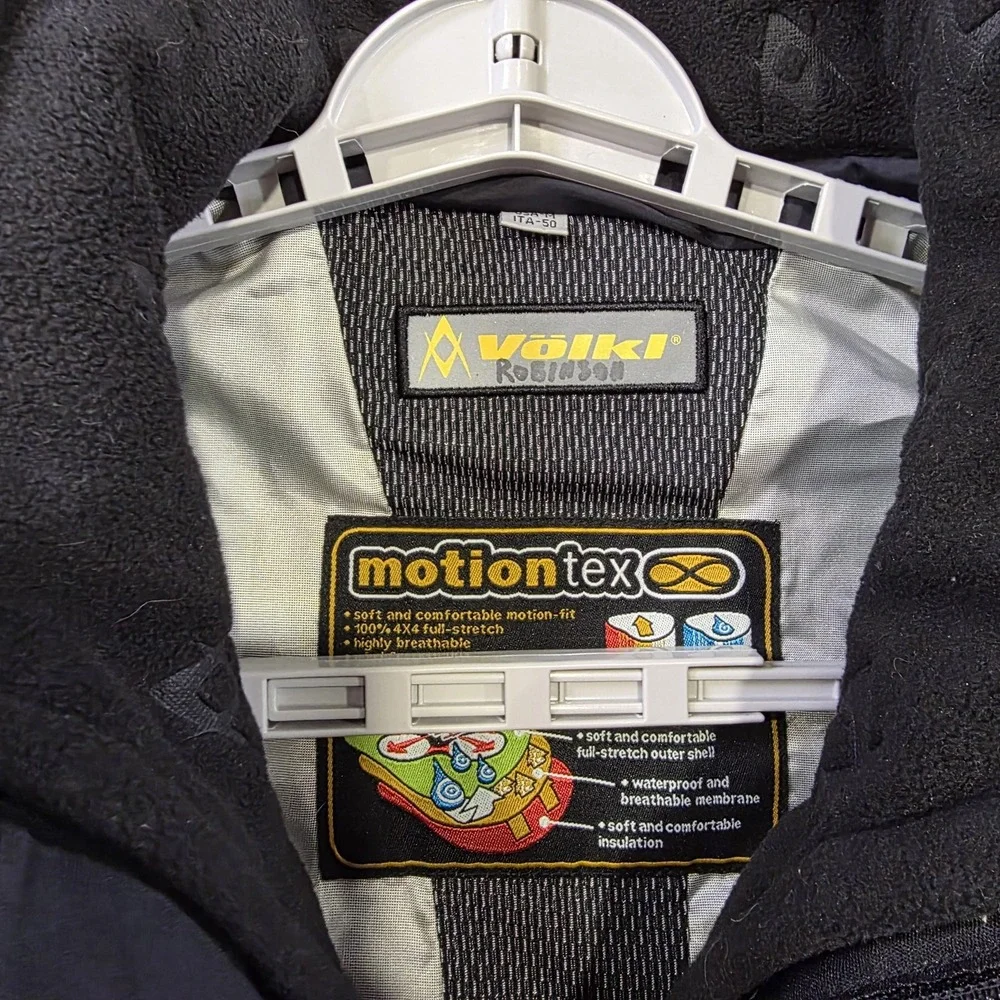 Volkl Motiontex Jacket Mens Medium Black Hooded Ski Waterproof Insulated Pockets